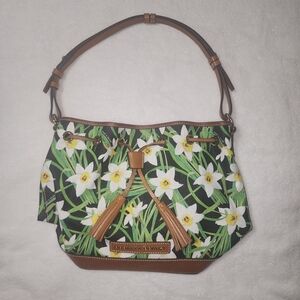 Dooney & Bourke Green and Brown Shoulder Bag with Floral Design
